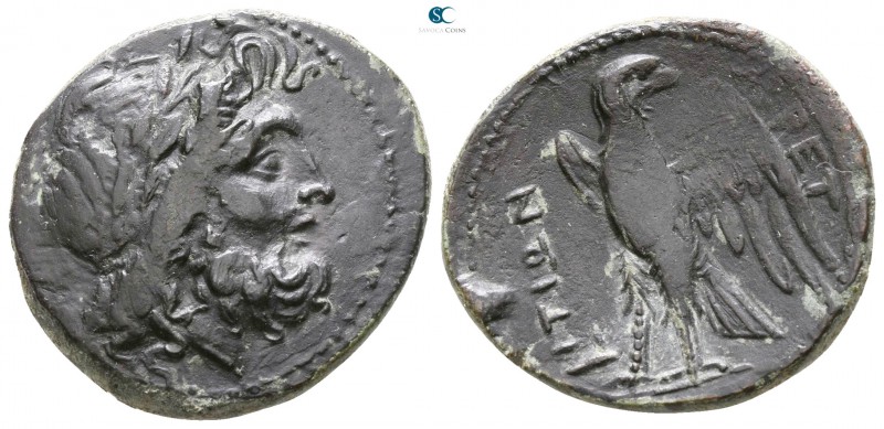Bruttium. The Brettii 216-214 BC. 
Bronze Æ

21mm., 5,48g.



very fine