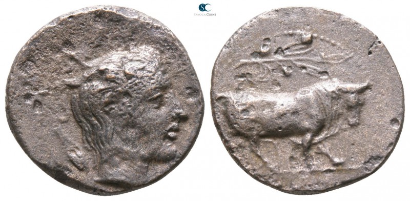 Sicily. Gela 420-405 BC. 
Tetras Æ

16mm., 2,72g.



very fine