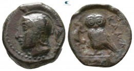 Sicily. Kamarina circa 420-405 BC. Tetras Æ