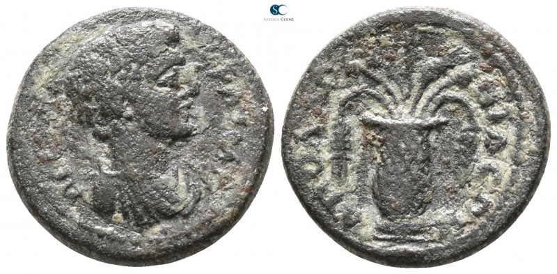 Lydia. Apollonis . Geta as Caesar AD 197-209. 
Bronze Æ

18mm., 4,23g.


...
