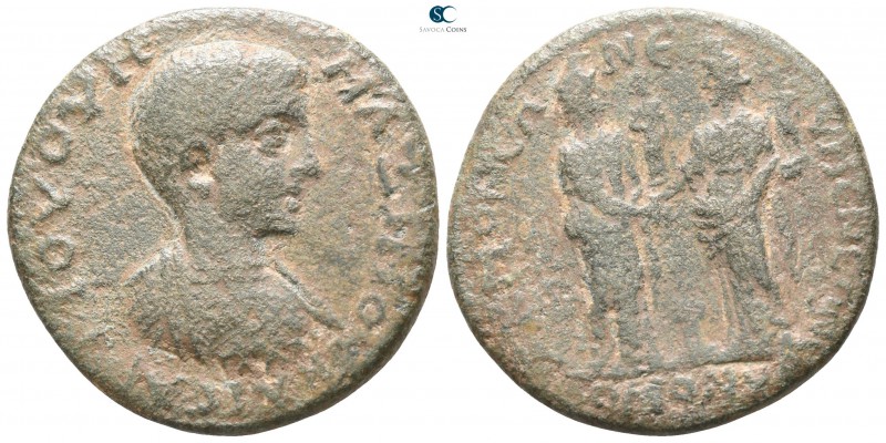 Phrygia. Akmoneia . Maximus, Caesar AD 236-238. Homonoia with Eumeneia
Bronze Æ...
