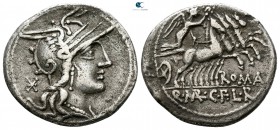Q. Marcius, C. Fabius and L. Roscius 118 BC. Rome. Denarius AR
