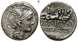 T. Manlius Mancinus 111-110 BC. Rome. Denarius AR