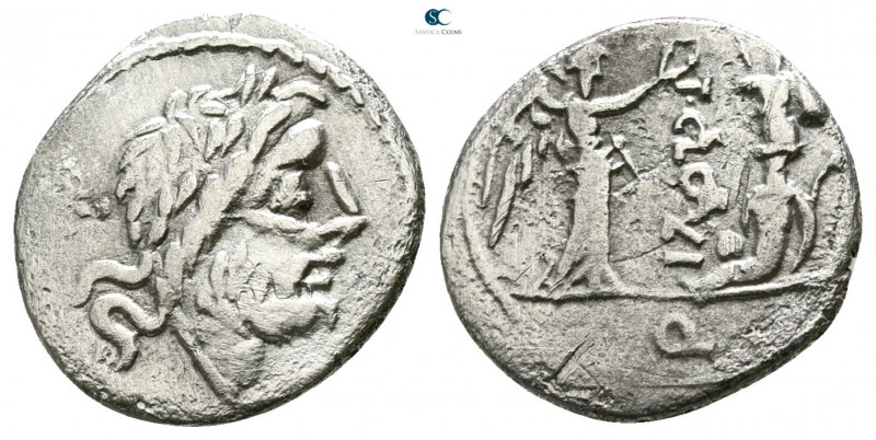 T. Cloelius 98 BC. Rome
Quinarius AR

15mm., 1,68g.



very fine