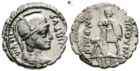 Mn. Aquillius Mn. f. Mn. n. 65 BC. Rome. Denarius AR