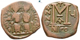 Justin II and Sophia AD 565-578. Nikomedia. Follis Æ