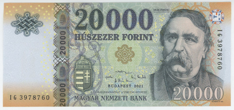 Hungary 20000 Forint 2021
P# 207, N# 217077; # IG3978760; UNC