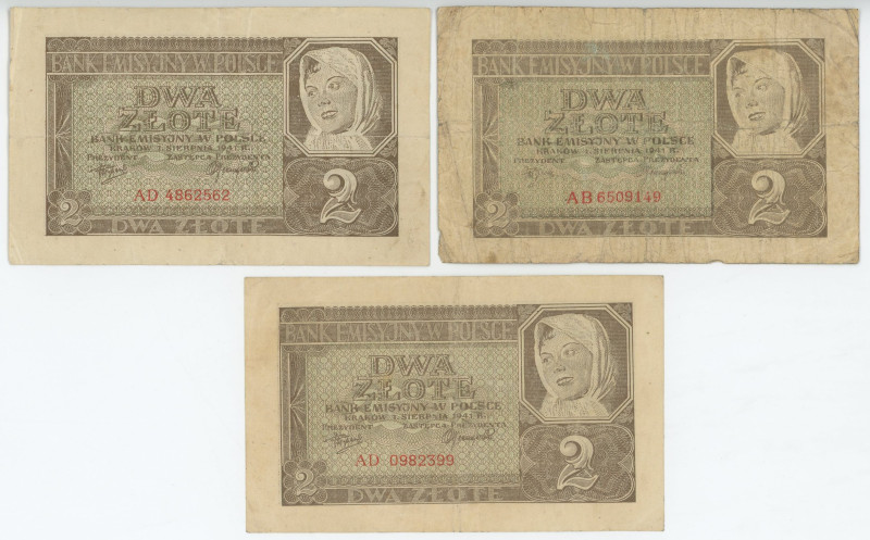 Poland 3 x 2 Zlote 1941
P# 100, N# 207487; G-VF