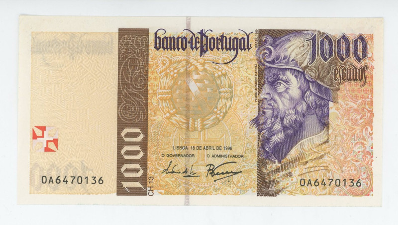 Portugal 1000 Escudos 1996
P# 188a, N# 203927; # OA6470136; AUNC