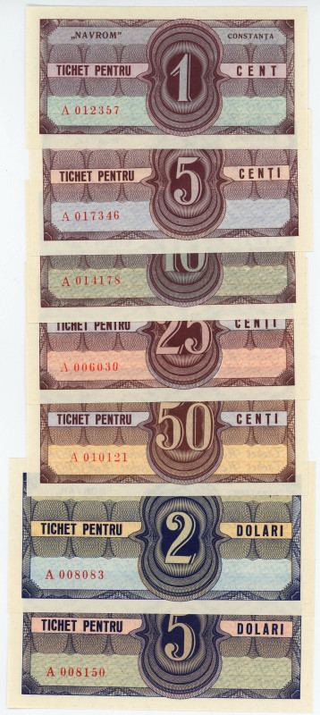 Romania Set of 7 Notgelds "NAVROM Constanta" 1970 -s (ND)
Value on ship Navrom;...