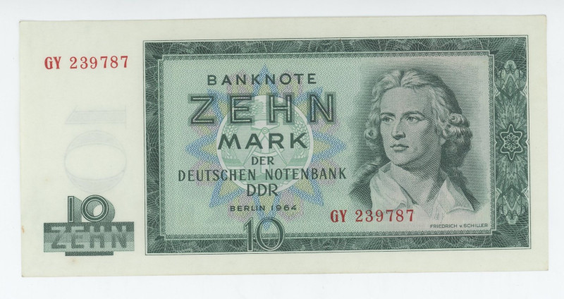 Germany - DDR 10 Mark 1964
P# 23a, N# 209129; # GY 239787; AUNC