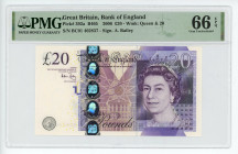 Great Britain Bank of England 20 Pounds 2006 PMG 66 EPQ
P# 392a, N# 203136; # BC01 402837; UNC