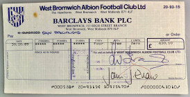 Great Britain West Bromwich Albion Football Club Ltd Check for £430.10 1989
Check drawn on local branch of Barclays Bank. West Bromwich Albion Footba...