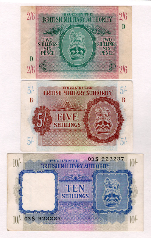 Great Britain Military Authority 2,5 - 5 - 10 Shillings 1943 (ND)
P# M3-M5, P# ...