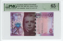 Scotland Bank of Scotland 20 Pounds 2009 PMG 65 EPQ
P# 126b, N# 211672; # CE864708; UNC