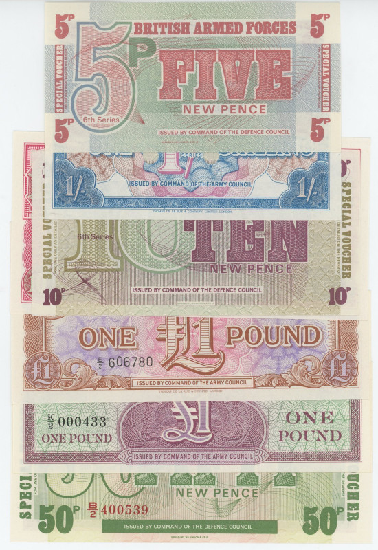 Great Britain Lot of 7 Notes 1945 - 1970
UNC