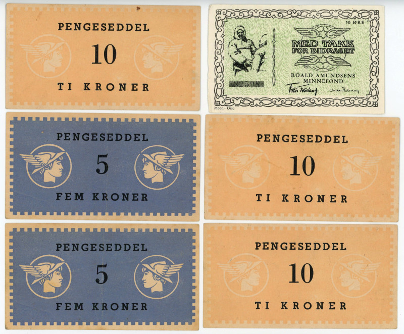 Norway Lot of 6 Notes 1970 th
Private Issue; VF