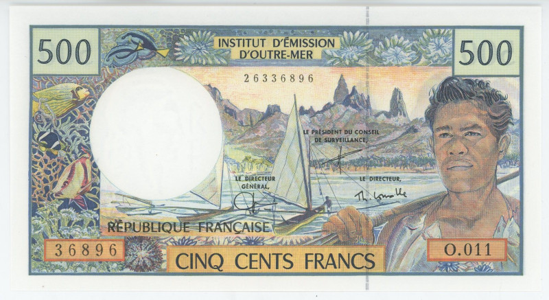 French Pacific Territories 500 Francs 1992 (ND)
P# 1e, N# 209183; # O.011 36896...