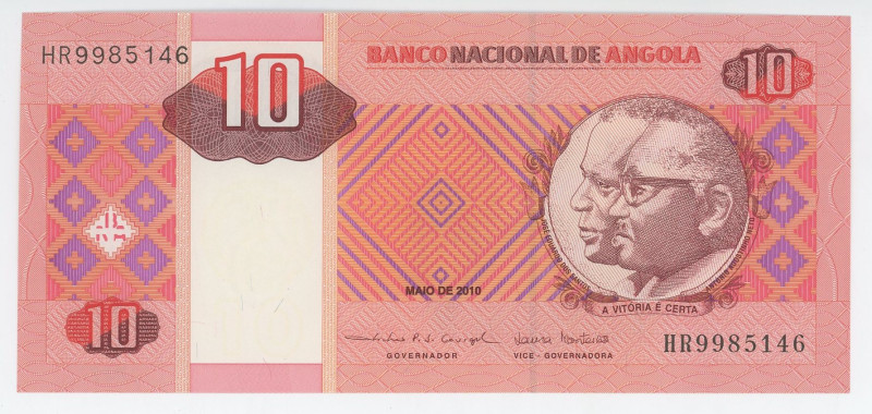 Angola 10 Kwanzas 2010
P# 145b, N# 207553; # HR9985146; UNC