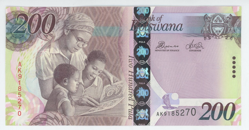 Botswana 200 Pula 2016
P# 34, N# 215222; # AK9185270; UNC