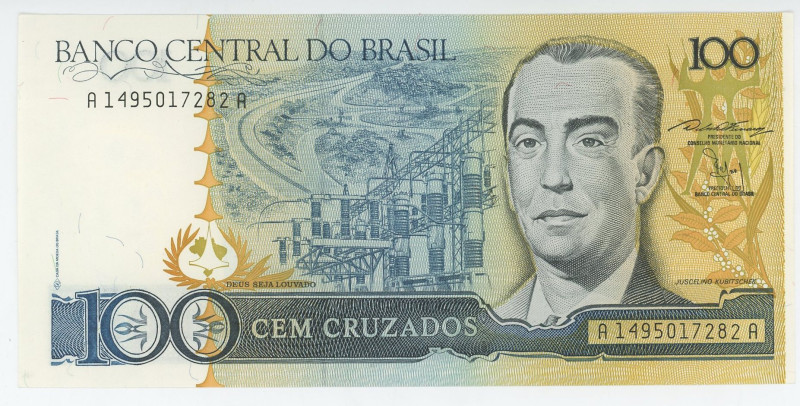 Brazil 100 Cruzados 1986 - 1988 (ND)
P# 211, N# 202100; # A1495017282A; UNC