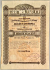 Argentina Sociedad Territorial La Plata Buenos Aires Titulo al Portador de 100 Acciones 1888
# 616; Land development company in the then capital of t...