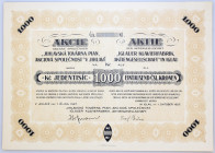 Czechoslovakia Share of Jihlava Piano Factory for 1000 Korun 1927
# 528; XF