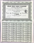 France Share of Compagne Générale Francaise D´Assainissement Des Villes & Communes for 100 Francs 1896
VF