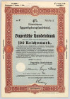 Germany - Third Reich Bond 4% of Bayerische Handelsbank for 100 Reichsmark 1945
# 40141; With coupons; Stamp "Bankovni zavod KAREL SCHMIDT"; XF