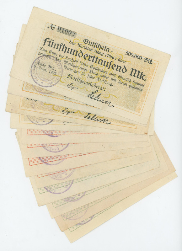 Germany - Weimar Republic Haag Marktgemeinde (Bayern) Lot of 12 Notgelds 1923
X...