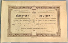 Hungary Romania Kolozvari Vilagitasi es Eroatviteli Rt; Share of 500 Korona 1898
# 1408; Cluj; VF