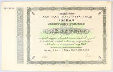 Hungary Share of Hazai Bank for 400 Pengo 1926
# 44907; With Coupons; XF