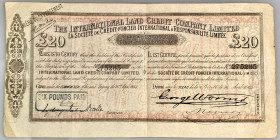 Israel Palestine International Land Credit Co Ltd Share for 20 Pounds / 500 Francs 1864
# 275285; The company was founded in 1864 by the jewish banke...