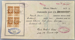 Latvia Riga Promissory Note for 30 Latu 1929
VF- Holed