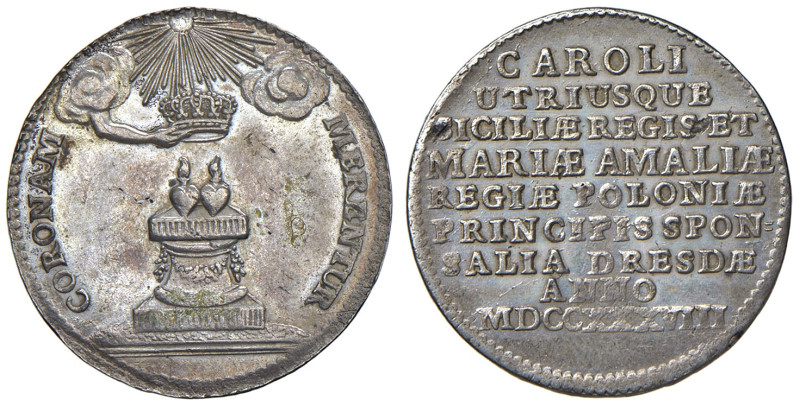 NAPOLI. Carlo di Borbone (1734-1759). Medaglia 1738 (Coniata a Dresda). Per le N...