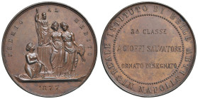 NAPOLI. Medaglia 1877. Reale Istituto di Belle Arti. BR (g 39,95 - Ø 44,20 mm). Colpi al bordo.
SPL