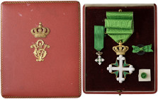 REGNO D'ITALIA. Vittorio Emanuele III (1900-1943). Croce da ufficiale dell'Ordine dei Santi San Maurizio e Lazzaro. Completa di mignon e rosetta. MD e...