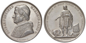 Pio IX (1846-1878). Medaglia annuale 1850 an. V. Caduta della II Repubblica Romana. Opus: G. Girometti. AG (g 35,34 - Ø 43,00 mm). Bart. E850. Lievi c...