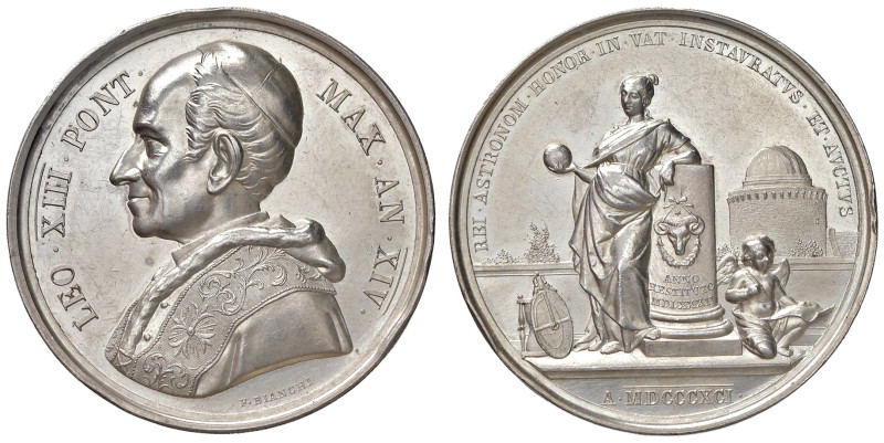 Leone XIII (1878-1903). Medaglia 1891 an. XIV. Per i lavori di restauro ed ammod...