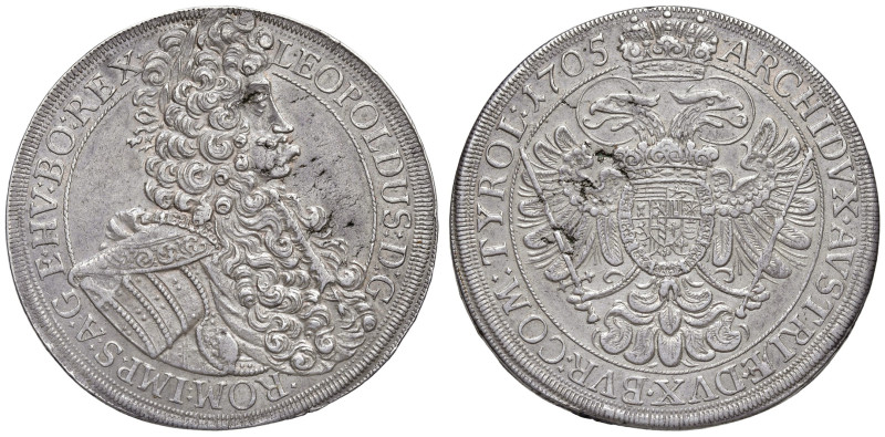 AUSTRIA. Leopoldo I (1657-1705). Tallero 1705 Vienna. AG (g 28,32). Dav. 1001. S...