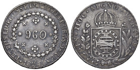 BRASILE. Pedro I (1822-1831). 960 Reis 1824. AG (g 26,95). KM 368.1. Metallo poroso.
BB+