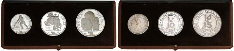 EMIRATI ARABI UNITI. Ras-Al-Khaimah (1948-2016). Set di 3 monete da: 15, 10 e 7-...