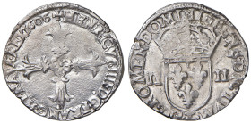 FRANCIA. Enrico IV (1589-1610). 1/4 di Ecu 1606 T (Nantes). AG (g 9,70). D.1222. Pulito.
BB