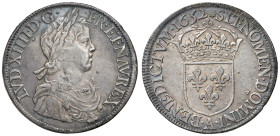 FRANCIA. Luigi XIV (1643-1715). Ecu à la mèche longue 1652 A (Parigi). AG (g 27,24). Gad. 202. Patina da medagliere.
BB+/qSPL