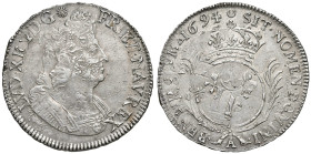 FRANCIA. Luigi XIV (1643-1715). Ecu aux palmes 1694 A (Parigi). AG (g 26,88). Gad. 217. Bella conservazione per la tipologia.
SPL