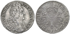 FRANCIA. Luigi XIV (1643-1715). Ecu aux trois couronnes 1710 (Besancon). AG (g 30,05). Gad. 229.
BB+