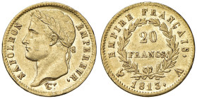 FRANCIA. Napoleone I, Imperatore (1804-1815). 20 Franchi 1813 A. AU (g 6,45). Gad. 1025.
qSPL