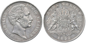 GERMANIA. Baviera. Maximilian II (1848-1864). 2 gulden 1853. AG (g 21,23). Dav. 600.
qSPL