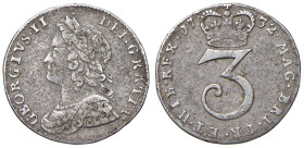 GRAN BRETAGNA. Giorgio II (1727-1760). 3 pence 1732. AG (g 1,44). KM 569, Seaby 3716.
qBB