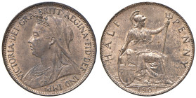 GRAN BRETAGNA. Vittoria (1837-1901). 1/2 penny 1901. CU (g 5,72). Seaby 3962. Conservazione eccezionale. Rame rosso.
FDC
